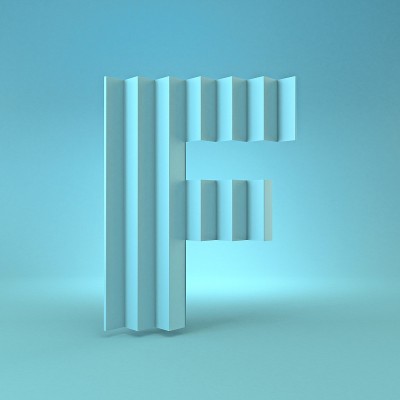 冷蓝色字体字母f3d