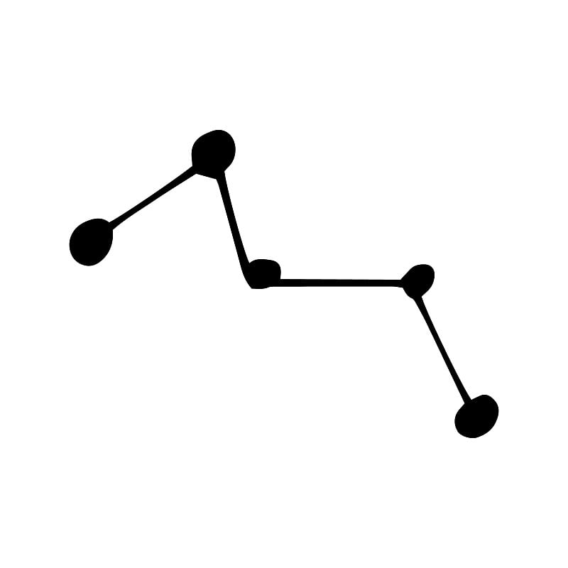 仙后座图标。手绘涂鸦风格。矢量，极简主义，单色，素描。空间,明星。