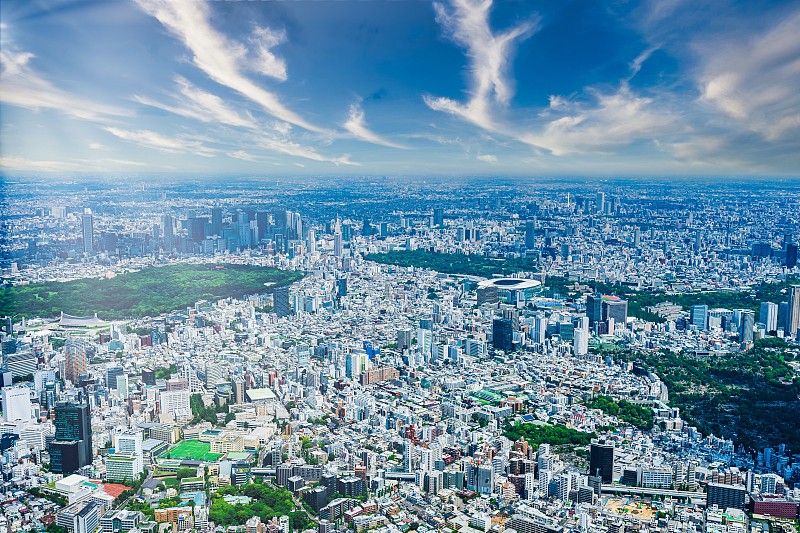 东京市中心鸟瞰图