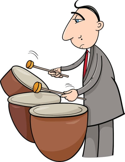 鼓手音乐家卡通插图