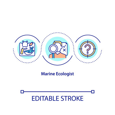 海洋生态学家概念图标