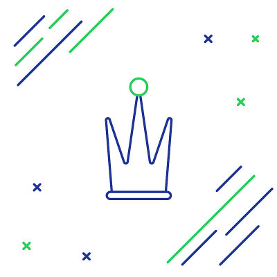 线冠图标孤立在白色背景。色彩斑斓的轮廓的概念。向量