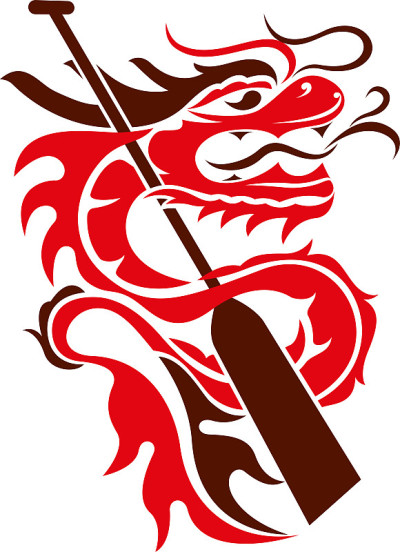 Dragon graphic design holding paddle logo design