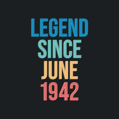 1942年6月以来的传奇——复古复古的生日t恤排版设计