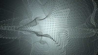 分子模型与连接的线与点在黑暗的背景。医学，技术，化学或科学背景。有分子和原子的科学或医学背景。三维演