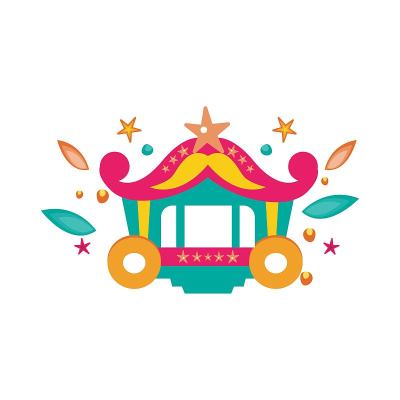 马戏团元素矢量设计插图