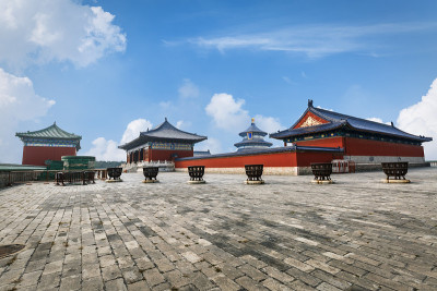 宏伟的中国古代传统天坛，位于中国北京