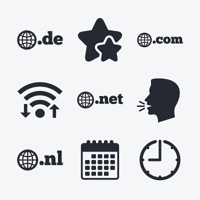 顶级域名的迹象。De, Com, Net和Nl。