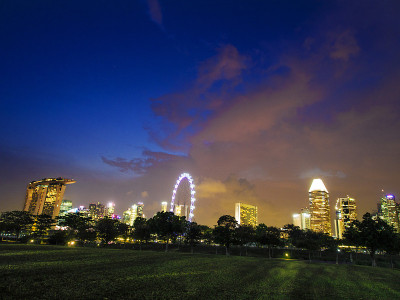 新加坡的夜晚天空