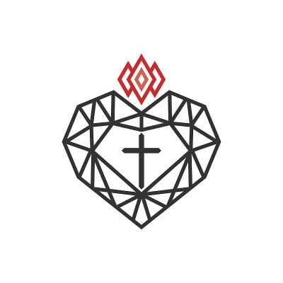 基督教的插图。教堂的标志。钻石里面有耶稣的十字架。