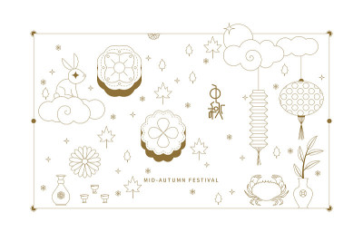 Chinese mid autumn festival symbol design, Chinese