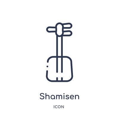 shamisen icon from music outline collection. Thin 