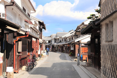日本仓木比kan区传统日式房屋街道