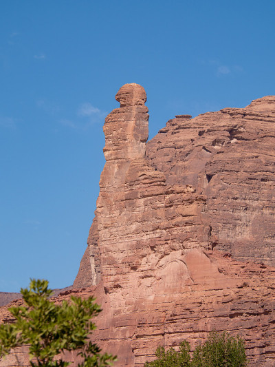 露头地质构造，在冬季公园，在沙特阿拉伯的Al Ula