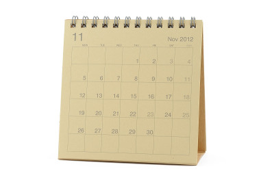 2012年11月日历