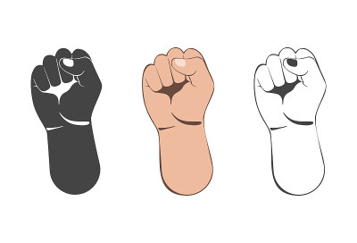 矢量图形人的手握拳。矢量图