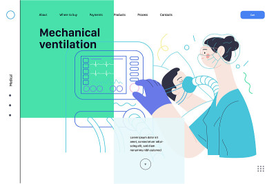 Mechanical ventilation - medical insurance illustr