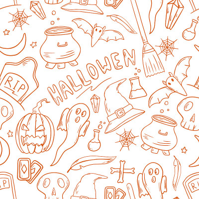 Vector illustration seamless pattern. Doodle stick