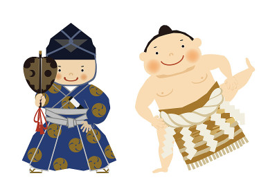 相扑手的插图。