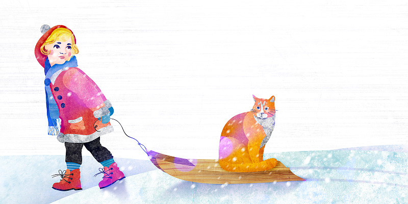 女孩和猫