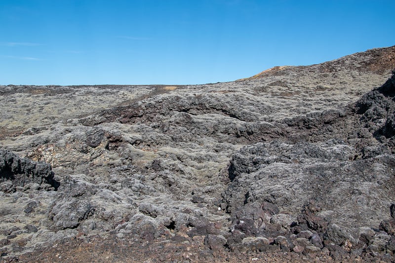 冰岛东北部Leirhnjúkur火山的熔岩场。Leirhnjúkur是克拉夫拉火山系统的一部分。