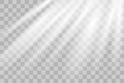 太阳射线矢量插图。阳光发光png效果。
