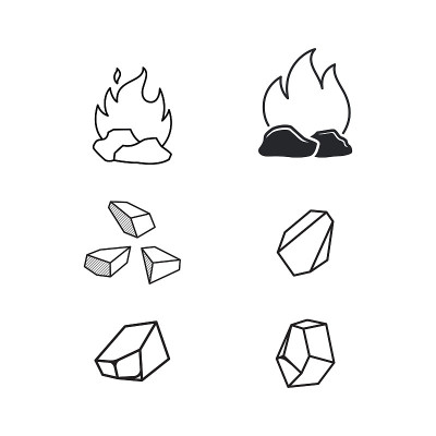 木炭矢量图标设计插图