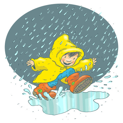 雨中的男孩