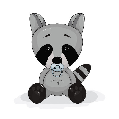 Cute baby raccoon vector illustration