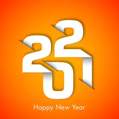 2021年新年快乐文本设计向量。