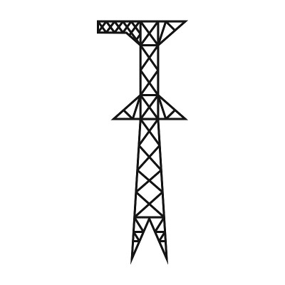 电塔。电源线支架是一种固定电线的结构。架空输电线路的支撑。