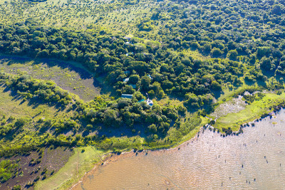 iSimangaliso湿地公园鸟瞰图。马普塔兰，南非东海岸夸祖鲁-纳塔尔省的一个地区。