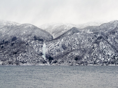 冬季景观，峡湾日出日落，挪威。乘Vangsnes到Balestrand。