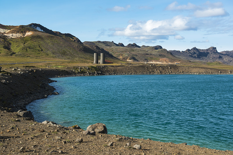 格莱纳瓦特湖或绿色湖，爆炸火山口湖，南冰岛