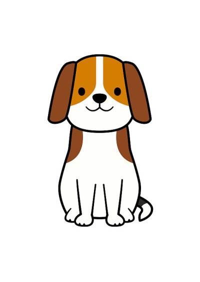狗正面坐着的插图(颜色1)