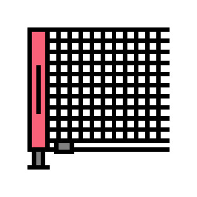 网网球配件颜色图标矢量插图