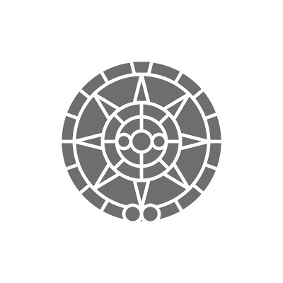 玛雅历法，墨西哥民族装饰灰色图标。