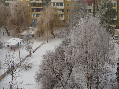 雪天的城市景观