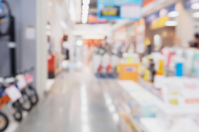 模糊电子商店的过道背景