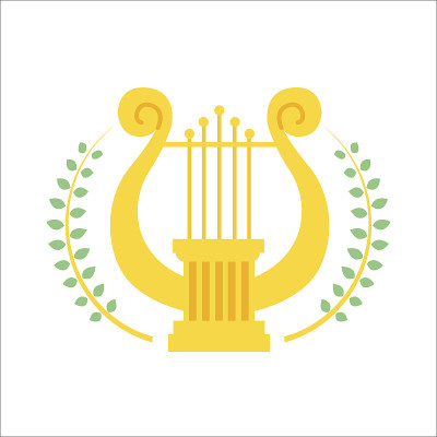音乐学校的象征。七弦琴或锡瑟琴的图标。