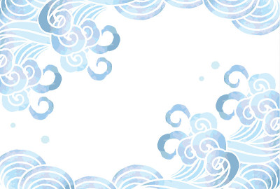 海浪的水彩插图