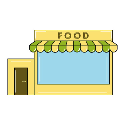 孤立的商店建筑图标食品商店