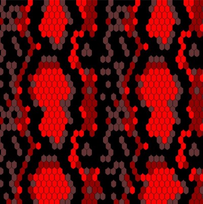Black red snake skin pattern in modern style. Snak
