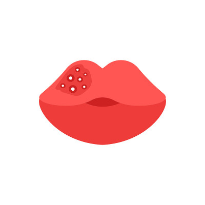 Herpes icon, linear sign isolated on white backgro
