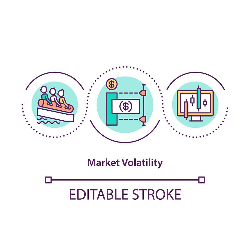 市场波动概念图标