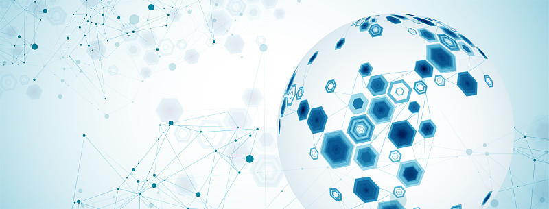 Abstract sphere background with plexus effect. 3D 