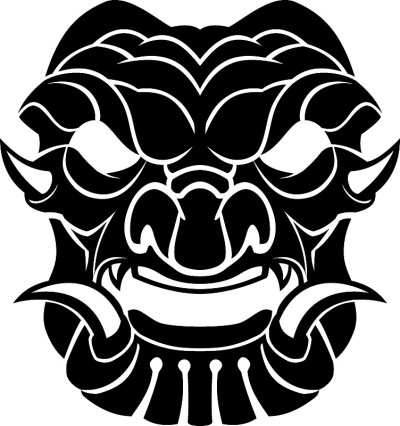 幻想和中世纪武士面具剪影