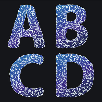 向量抽象的字母。字母A B C D