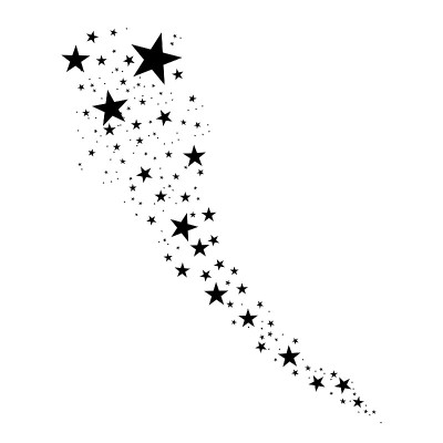 Abstract Falling Star Vector - Black Shooting Star