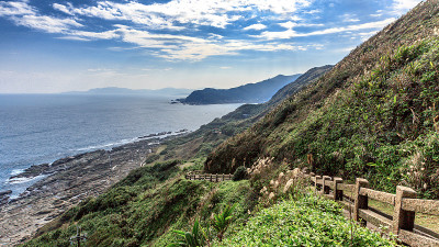台湾海岸线风景优美的自然景观